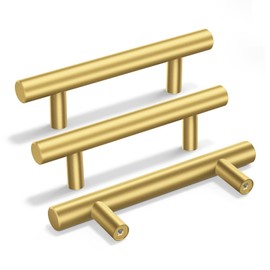 30 Pack Gold Cabinet Handles Brass Cabinet Pulls 3 Inch Dresser Pulls Drawer Handles Kitchen Brushed Brass Cabinet Pulls Cabinet Door Handles Hardware Furniture Handles, 76mm Hole Centers