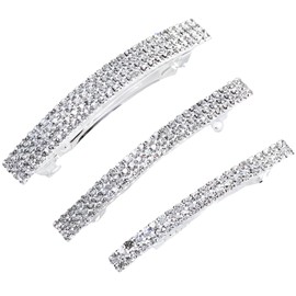 fogman Barrette, Hair Clip, Hair Accessory, Sparkling, Headdress, Cute, Set of 3 (Silver)