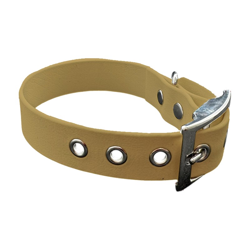 Biothane Dog Collar and Lead Medium Width (35-40 cm, Gold)