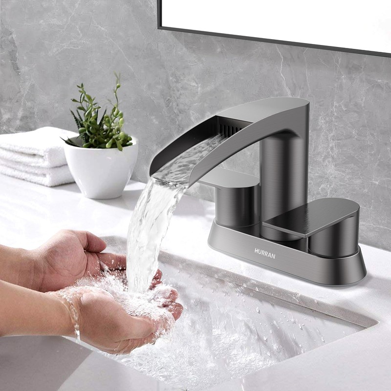 Bathroom Sink Faucet for 3 Hole, Hurran 4 Inch Bathroom