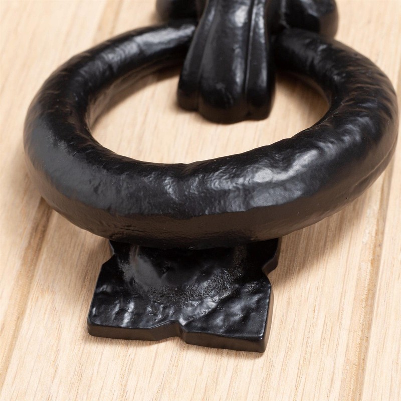 Black 140mm Fleur De Lis Door Knocker - Cast Iron