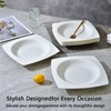 Square Bone 9.25" China Plates Set of 6 - Spill-Proof