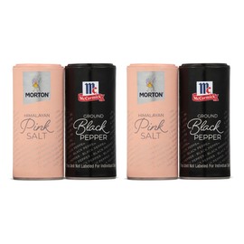 Morton Salt, Himalayan Pink Salt & McCormick Ground Pepper Shaker Set, All-Purpose (Pack of 2, 5.25 Oz)