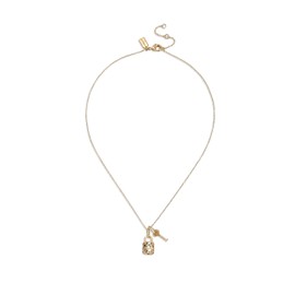 Coach Women's Quilted Padlock & Key Necklace
