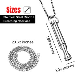Element Edge Anxiety Breathing Necklace for Stress Relief – Stainless Steel Mindfulness Pendant, Vaporless Inhaler Quit Smoking Aid, Meditation Gift for Women & Men