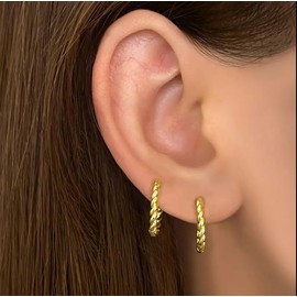 PACE PULSE – 3 pairs set of Huggie Hoop Earrings for Women. 18K Gold Plated, Lightweight, Hypoallergenic, Long-lasting shine.