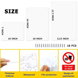 OIOIPPIO 4 Pack 11.8"x 17.7" Sublimation Metal Sign Blanks, 0.65mm White Blank Metal Signs Aluminum Metal Signs for Parking Garden Advertising Sign