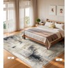 7x9 Washable Area Rugs - Modern Abstract Rugs for Living