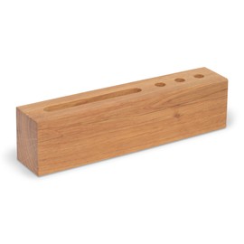 Natuhr Robert Pen Holder, Business Card Holder, Wooden for Desk, Reception Counter, Office, Practice, Note Holder, Pen Stand, Organiser Pen Holder Made of Solid Wood (Oiled Oak)