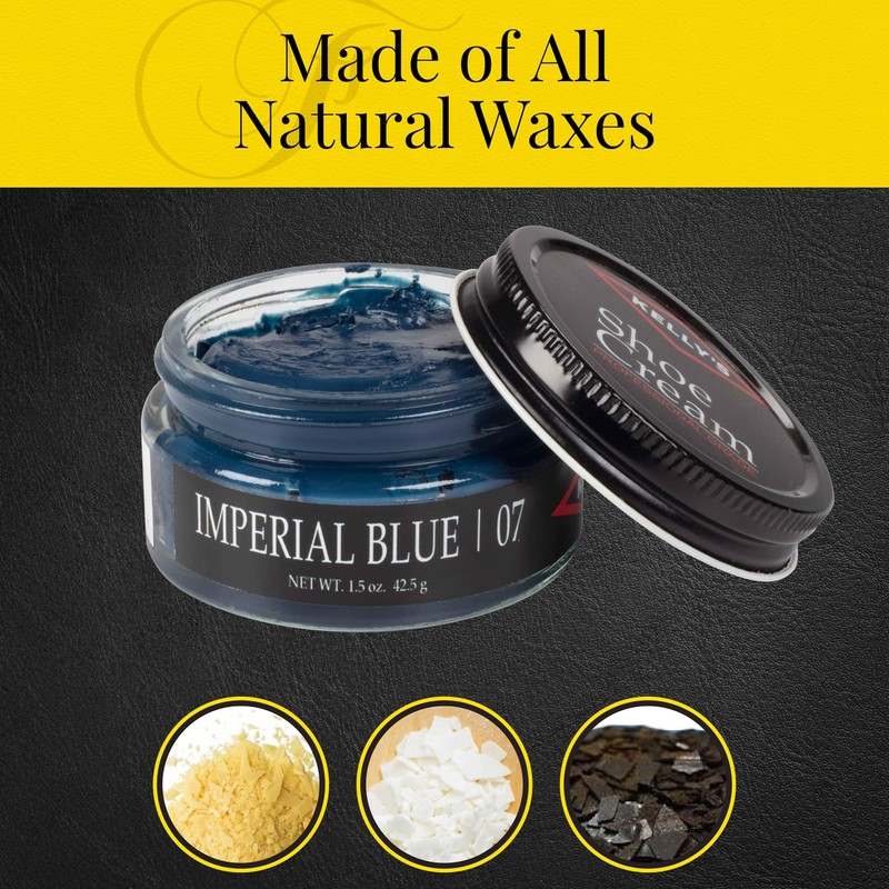 Kelly's Imperial Blue Shoe Polish 1.5 oz - Professional Leather