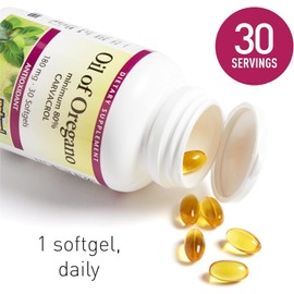 Natural Factors Oil of Oregano 180mg – Supports Immune & Overall Health – With Extra Virgin Olive Oil – 30 Softgels (30 Servings)
