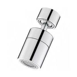 Kitchen Sink Faucet Aerator Solid Brass Tap Aerator Dual Function 360° Swivel Spout Kitchen Sink Tap Universal M24/M22 Water Saving Filter Polished Chrome(Silver)