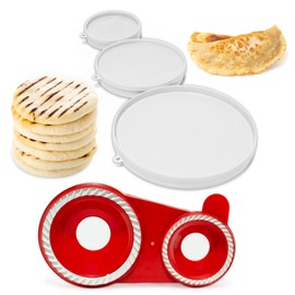 Molde para Arepas & Molde para Empanadas – Dough Press Combo with 3 Round Molds (5.9", 4.3", 3.1") – Maquina para Hacer Empanadas y Arepas Colombianas, Pastelitos, Gorditas, Panzerotti, and More