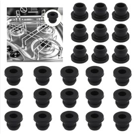 Pack of 16 pot carrier rubbers, rubber feet, rust rubber feet, compatible rust rubber feet for pot supports with 5 mm rods from Dometic, Smev and Thetford motorhome stoves, accessories, black