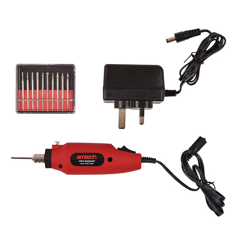 Amtech V2550 Mini Engraving Kit, Wood Engraver Tool, 10pc Diamond