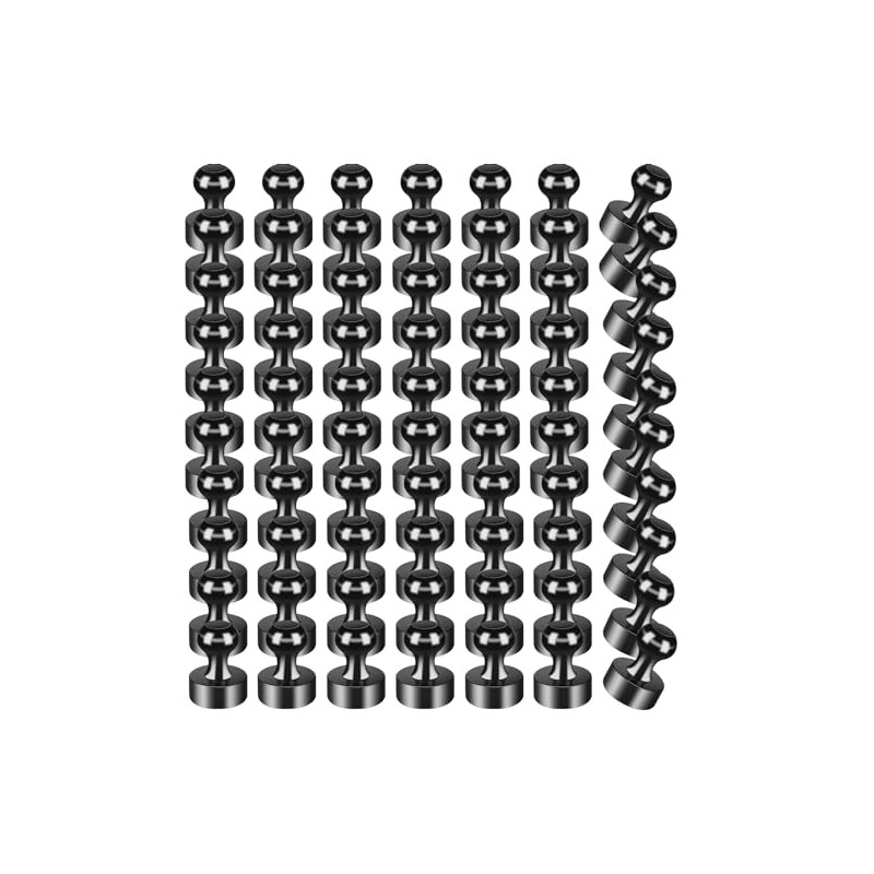 70 Pcs Strong Magnetic Pins, Black Neodymium Magnets Refrigerator Magnets,