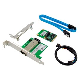 HINYSENO Mini PCI-E Single Port SFP Ethernet 10/100/1000Mbps Gigabit LAN Card Network Interface Controller Card for Intel 210AS Chipset Full/Low Profile Bracket