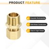 sourcing map 3Pcs Brass Compression Tube Fitting, 1/2" Tube OD
