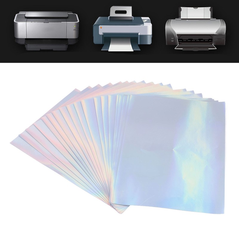 20 Sheets A4 Printable Holographic Sticker Paper Waterproof Fast Dry