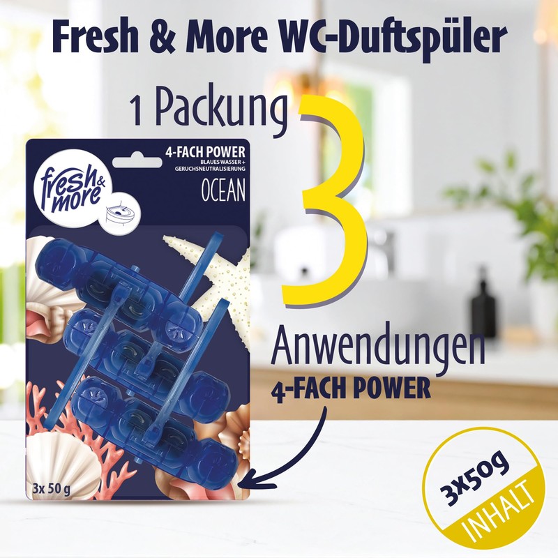 Fresh & More Toilet Stone Scented Blue Rinse Antibacterial 9