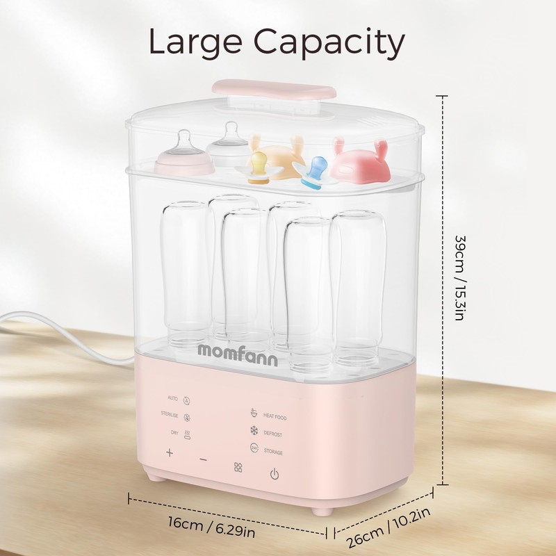 Bottle Sterilizer and Dryer, All-in-One Electric Steam Sterilizer Bottle Sanitizer