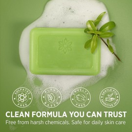 Tea Tree Soap, Bar Infused with Tea Tree Oil, Natural Organic Bath Soaps,Handmade Soap Bar for Face and Body,Soothing Hydrating Body Wash for Clear Healthy Skin （3PCS）