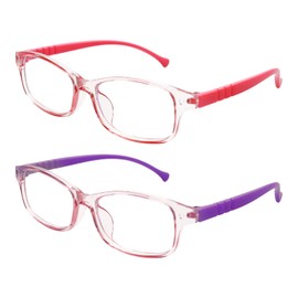 Husalsea Blue Light Filter Glasses, Light Glasses, Anti Blue Light Glasses, Gaming Glasses, Computer Screen, Action, Prevent Children's Glasses, Fatigue, Blocking Blue Light Glasses, Pink Purple