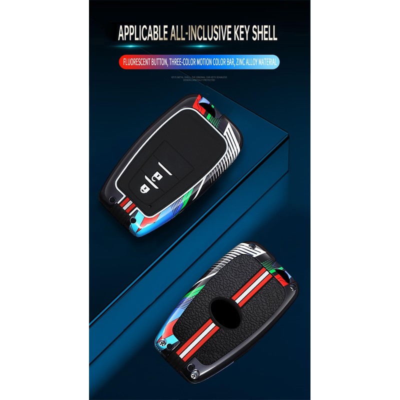 HIBEYO 2 Button Key Fob Cover Compatible with Toyota RAV4
