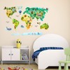 202 Wall Tattoo World Map with Animals Children's Room Wall