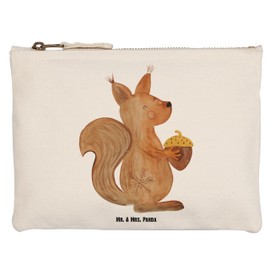 Parent-New Mr. & Mrs. Panda L Makeup Bag Squirrel Christmas, White, Hand drawn