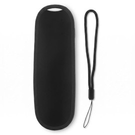 Funda Protectora de Silicona para Control Remoto con cordón para Control Remoto de TV Q (Negro)