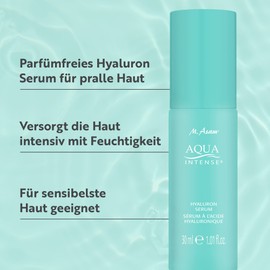 M. Asam Aqua Intense Hyaluronic Serum (30 ml) - Moisturising Face Serum with Hyaluronic Acid, Optically Plumps Dry Wrinkles, with Silicon & Ginseng Extract, Vegan Face Care