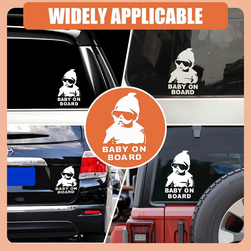 Baby on Board Sticker Car, Weatherproof and UV-Resistant, 12 x