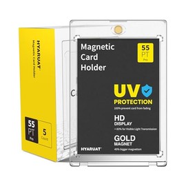 Portatarjetas magnético de 55 Puntos: Paquete de 5 portatarjetas One Touch para Tarjetas coleccionables, Blanco Transparente Blanco Claro 240 Unidades