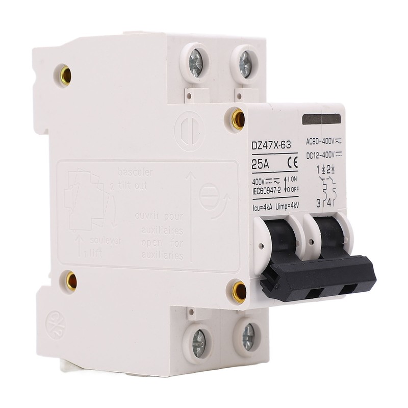 AC DC Miniature Circuit Breaker 2P 25A 400V DIN Rail