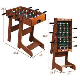HPW Folding Design Foosball Table Indoor Soccer Game Table 6 Rods with 18 Keepers Suitable for Family Game Night Arcades Game Room Bars Parties Ideal for Children 8+ Years
