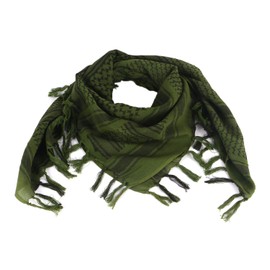 ToopMount Scarf Shemagh Military Tactical Desert Keffiyeh Scarf Head Neck Scarf Cotton 43x43 inches Colorful Arab Scarves Wrap with Tassel for Men & Women (Green)