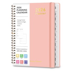 2026 Planner, Weekly and Monthly Calendar Academic Planner, Jan 2026 - Dec 2026, Planning Agenda Book for Desk Accessories and School Supplies - A5 (6.3'' x 8.5'')