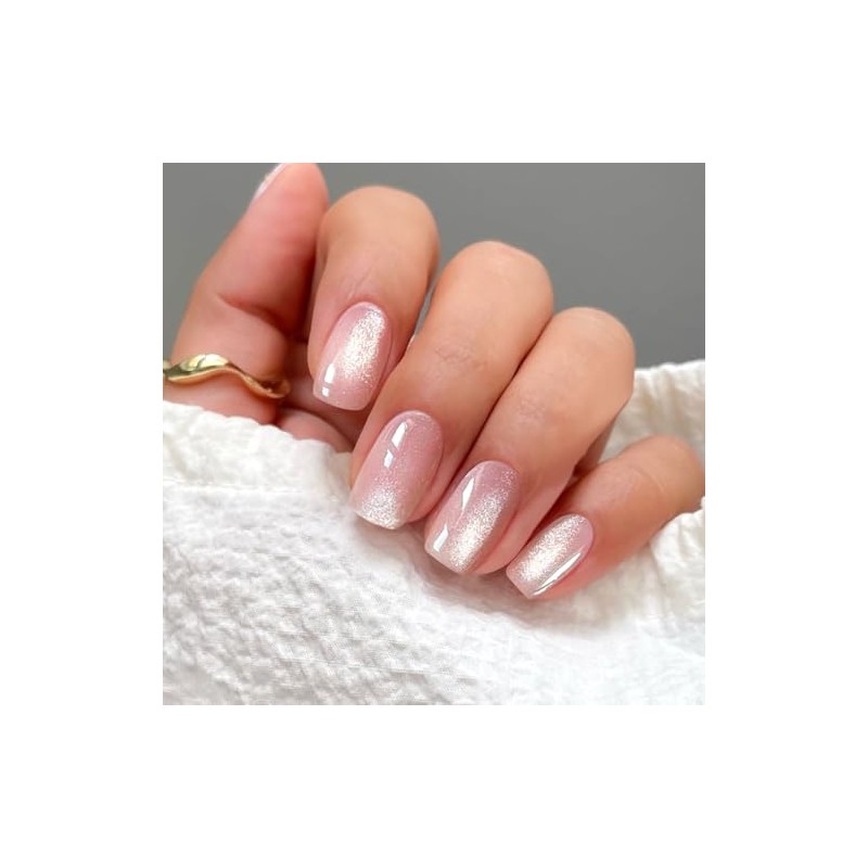 JMEOWIO Cat Eye Semi Cured Gel Strips Wraps Nail Art