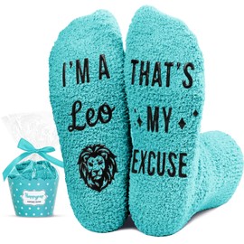 HAPPYPOP Leo Gifts for Women - Zodiac Socks, July August Birthday Gifts, Astrology Constellation Horoscope Presents for Teen Girls, Galaxy Leo Socks