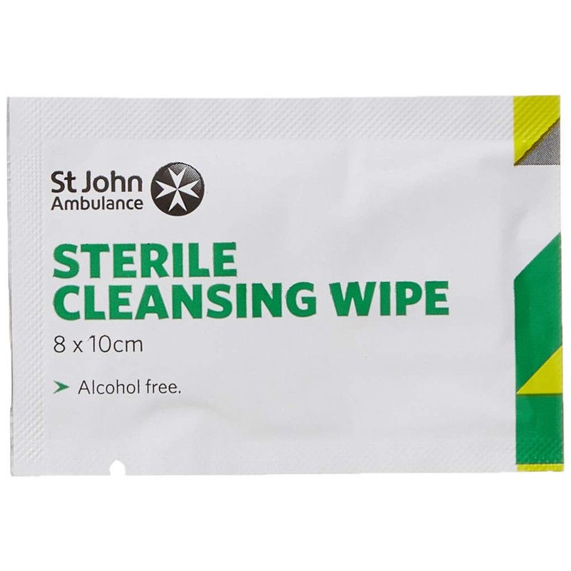 St John Ambulance F115100 Sterile Cleansing Wipes, Pack of 100