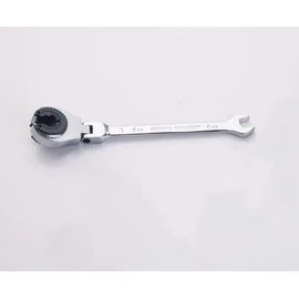 FLZOSPER 8mm Metric Fix Tubing Wrench，Flex-Head Gear Wrench, Ratcheting Fix Combination Wrench Spanner
