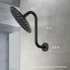 OFFO Shower Head Extension Arm 8 Inch, Matte Black S