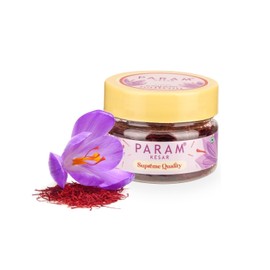 Param Kesar™ Supreme Saffron, 100% Organic, Pure Kashmiri Super Mongra Saffron Threads, Top Grade, Food Safety Certified, Non-GMO (3 gm)