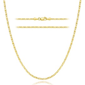 iSunat 1.8mm Gold Necklace for Women 14K Gold Chain for Women Golden Necklace for Mens Golden Chain Necklace Timeless Anchor Design of Mariner Chains Jewelry for Womens 16,18,20,22,24in (16)