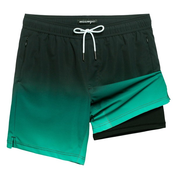 MaaMgic Men's Swim Trunks with Compression Liner 2 in 1