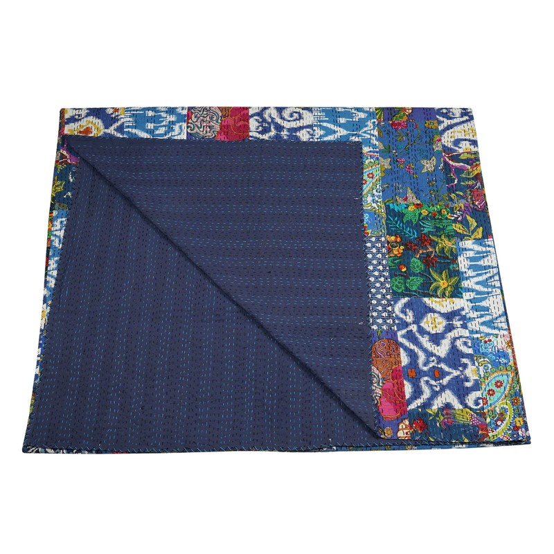 Marubhumi Colcha tradicional india de algodón puro, estampado de cachemira,