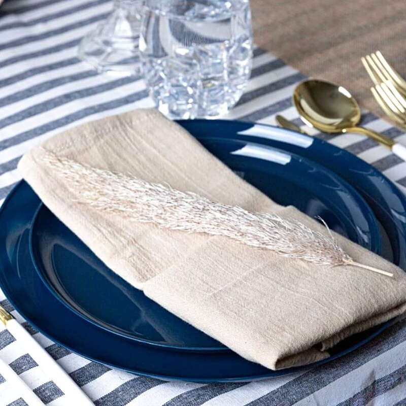 Blue Sky Edge Collection Dark Blue Plastic Plates 6.3" -