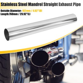 X AUTOHAUX Straight 4" OD 30" Length DIY Custom Mandrel Exhaust Pipe 4 Inch Tube Pipe T304 Stainless Steel Universal Fit