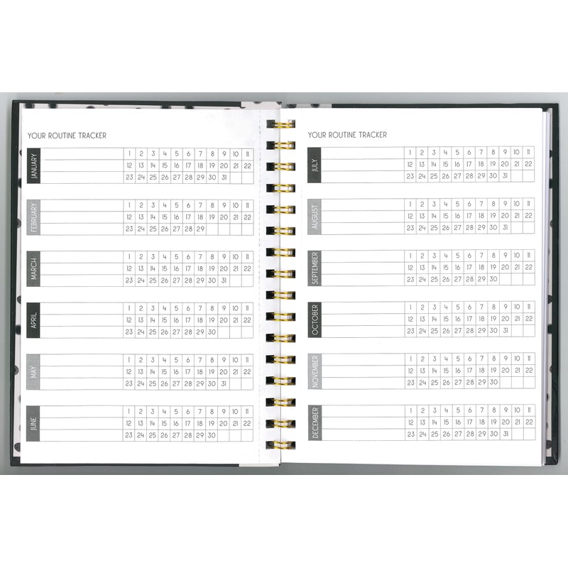 Black & Gold A5 Planner Wiro Bound 120 Pages Daily